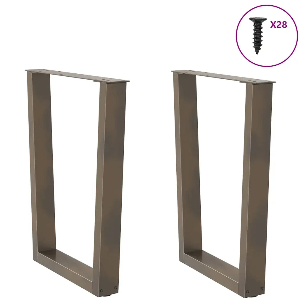 Gambe per tavolo da pranzo a forma di V 2 pz in acciaio naturale 70x(72-73,3) cm 4012647