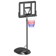 Canestro da Basket per Esterno Regolabile in Altezza con Ruote e Base ¨C zephmum ¨C Nero 216-277 cm