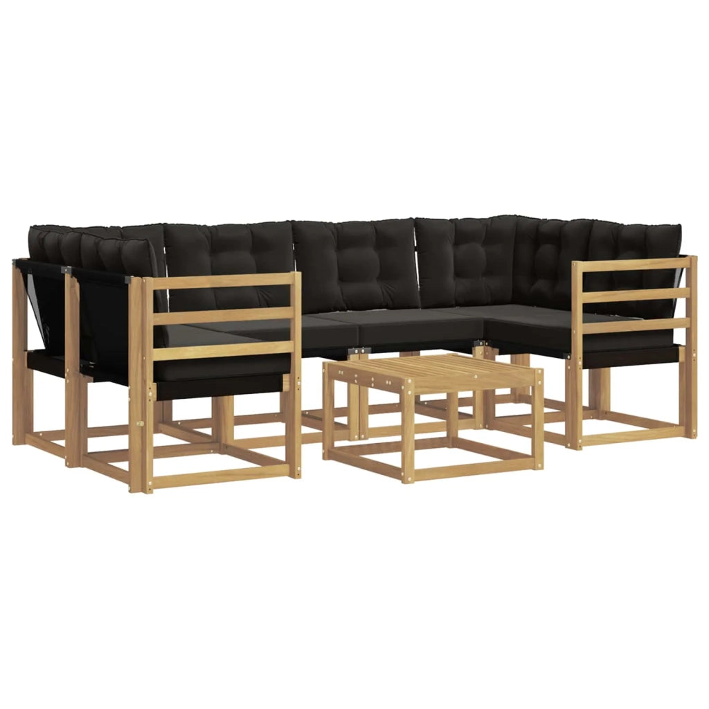 Set di divani da esterno 7 pz Bianco e Nero 3389250