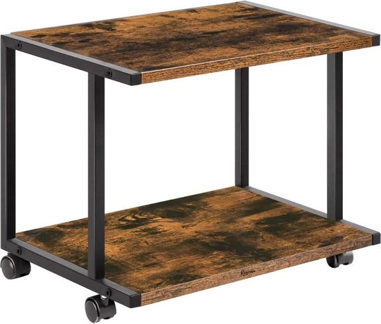 Cassettiera per Vinyl - Ripostiglio per Dischi - Supporto per Stampanti - Scaffale per Archiviazione - 42x28x33 Cm - Legno - Marrone