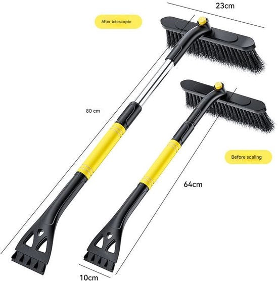 Schrappatore per auto, adatto per parabrezza e vetri, risciacquatore e set di spazzole per auto, camion, SUV, accessori invernali - stile giallo 2