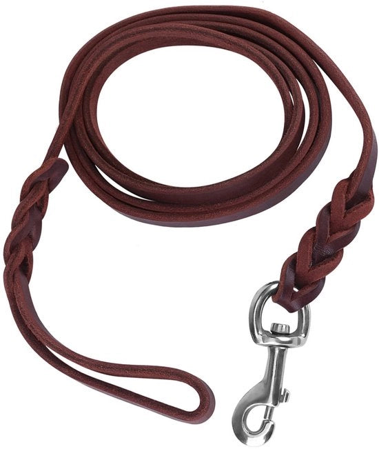 Cinturone per cani 2 metri - Barriera stradale - Maniglia di sicurezza - Pelle di bue - Cinturino in pelle - Solido e duraturo - Cinturone per cani