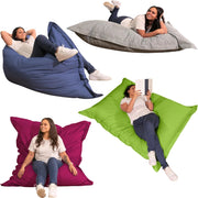 Pouf da Esterno Giardino, Tessuto Impermeabile e Anti-UV, Fodera Lavabile, Imbottitura in Schiuma Molto Confortevole - Pouf Poltrona Sacco Grande (180x140 cm, Grigio Scuro)