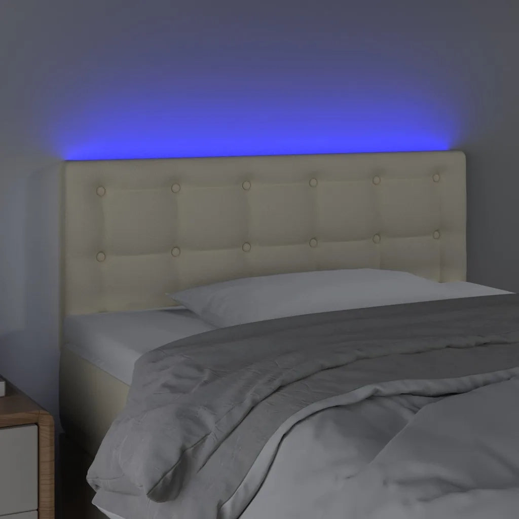 Testiera | Testata Crema a LED 80x5x78/88 cm in Similpelle