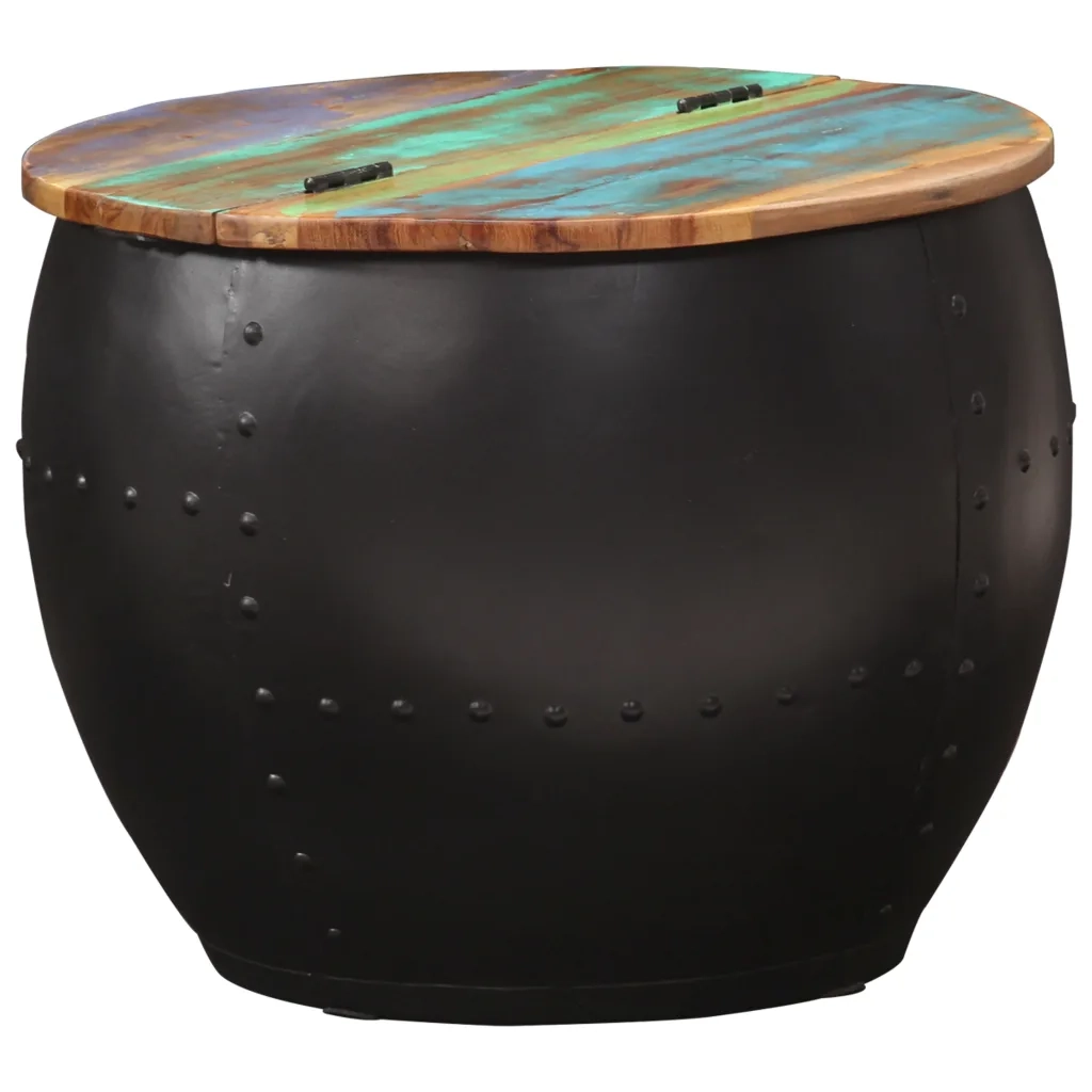 Tavolino da Salotto 53x43 cm in Legno Massello di Recupero 287483