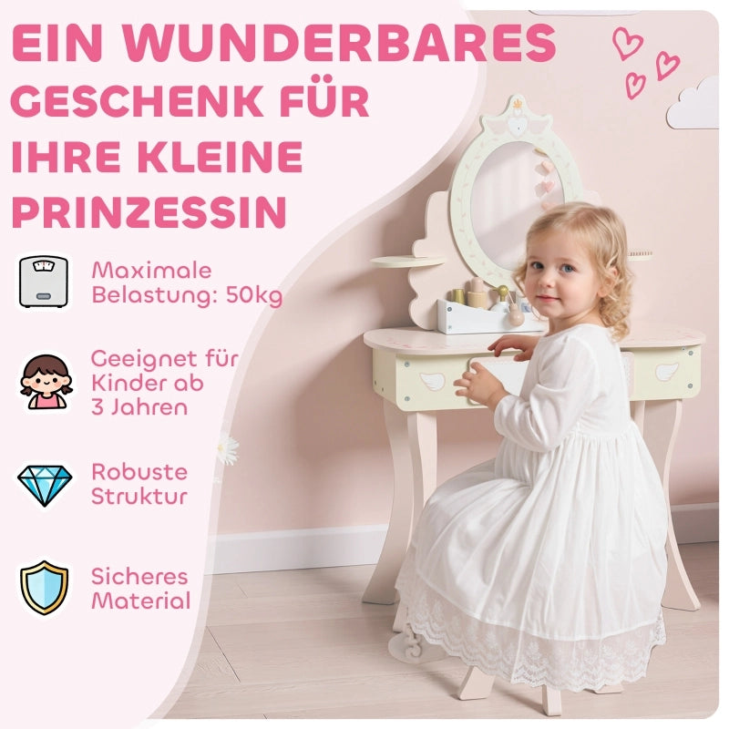 TOELETTA 2 in 1 per bambini con sgabello 59,8x29,6x89,8 cm Rosa