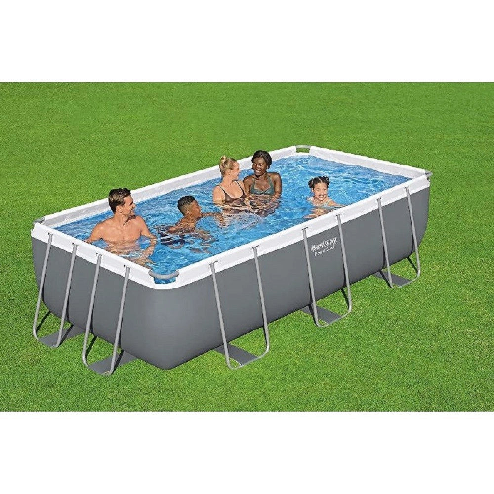 Trade Shop - Piscina Fuori Terra Power Steel Frame Rettangolare 404 X 201 X 100cm Pompa 56441 -