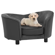 Divano per Cani Grigio Scuro 69x49x40 cm in Peluche e Similpelle 171033