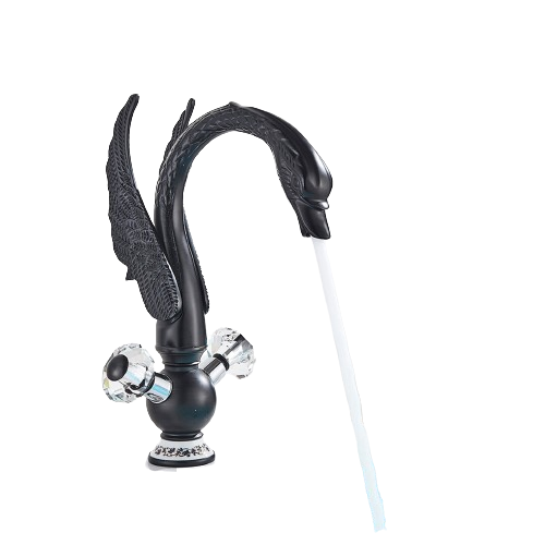 ADRIAN | Rubinetto da bagno grande design in acciaio inossidabile cigno|per lavabo lussuoso nero alberghiera |miscelatore alto per lavabo independente