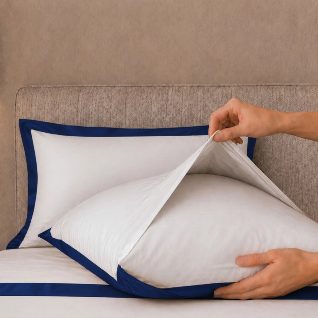 Set Lenzuola Letto Singolo 100% Cotone | Lenzuolo Piano 160x295 cm, Lenzuolo con Angoli 90x200 cm e 1 Federa Coordinata | Lenzuola con Balza Decorativa in Raso Blu