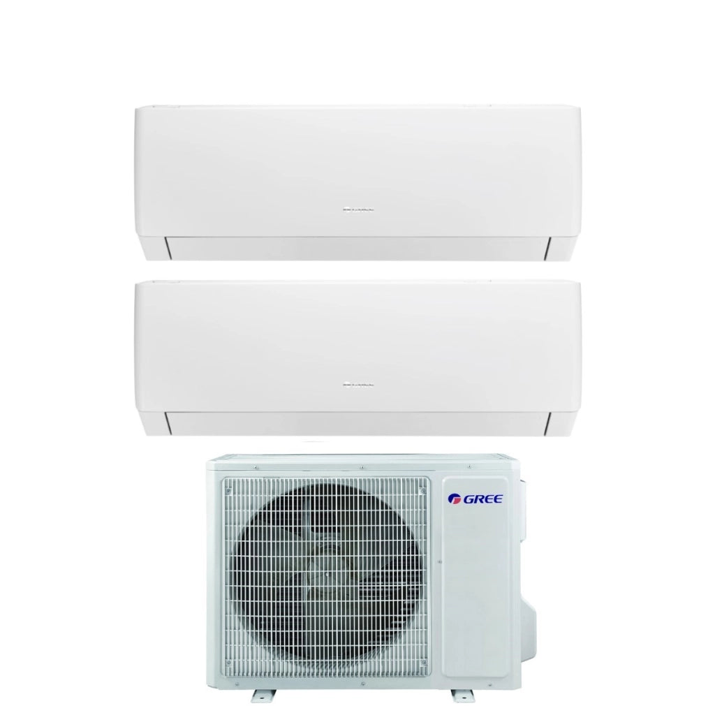 Climatizzatore Condizionatore Gree Dual Split Inverter serie PULAR 9+12 con GWHD(18)NK6NO R-32 Wi-Fi Integrato 9000+12000