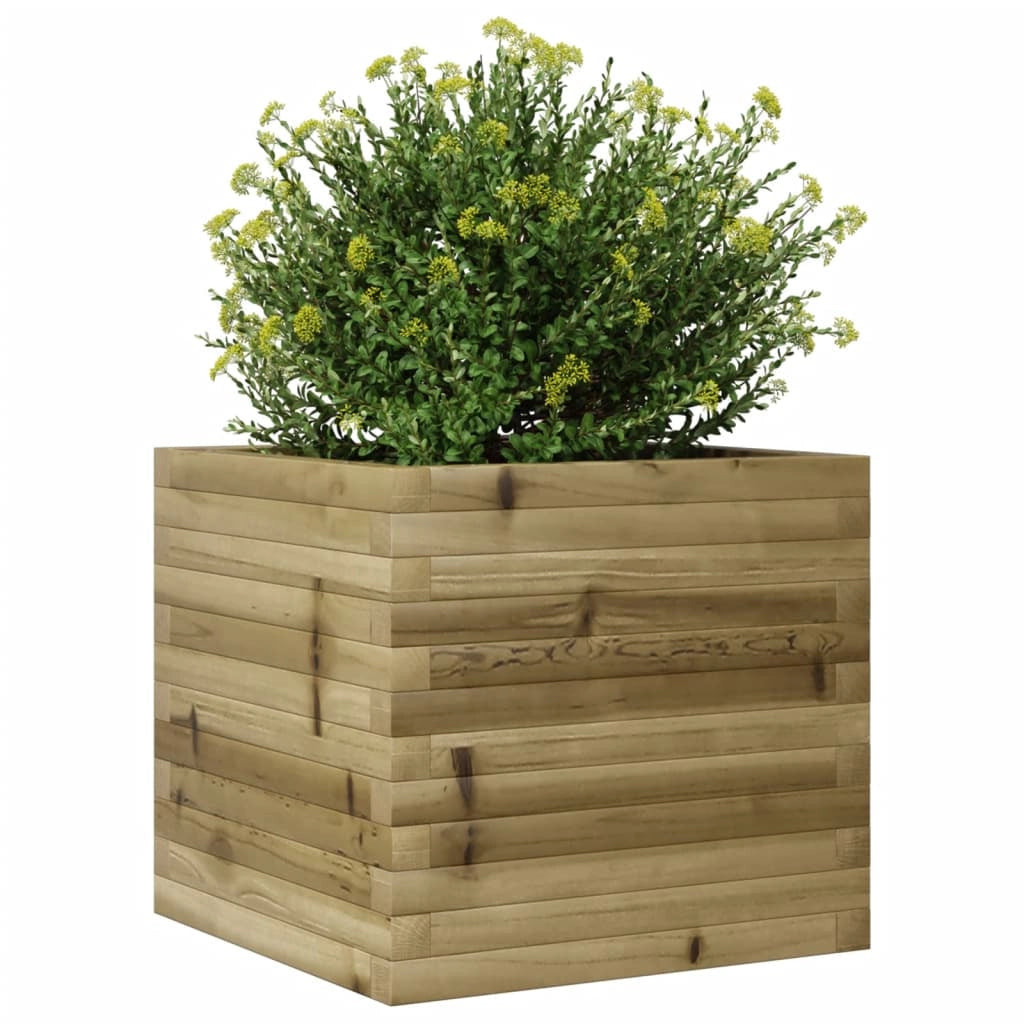 Fioriera rialzata per piante e fiori terrazza giardino 50 x 50 x 45,5 cm legno di pino impregnato marrone 02_0037635
