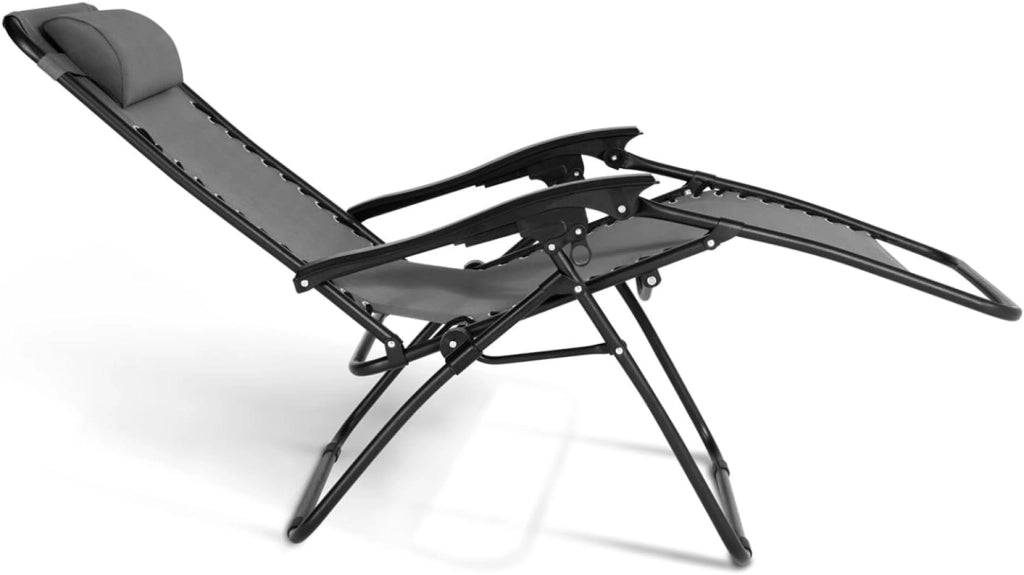 Set di 2 sedie da Giardino reclinabili Relax in Grigio Antracite
