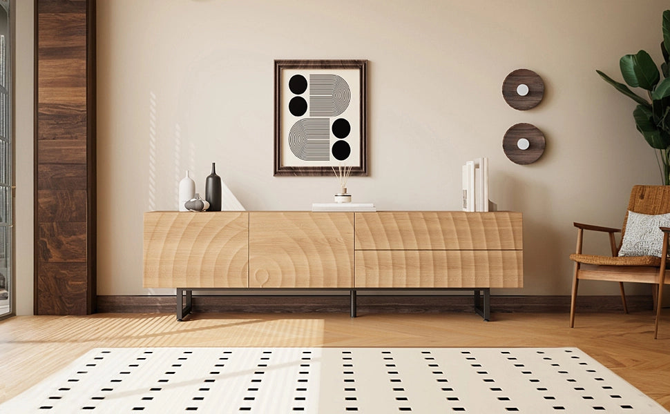 Cassettiera per TV naturale in truciolare 180 x cm