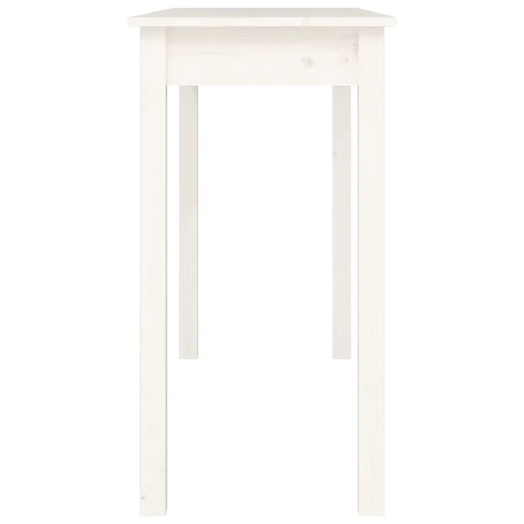 Tavolo Consolle Bianco 110x40x75 cm in Legno Massello di Pino cod mxl 15041