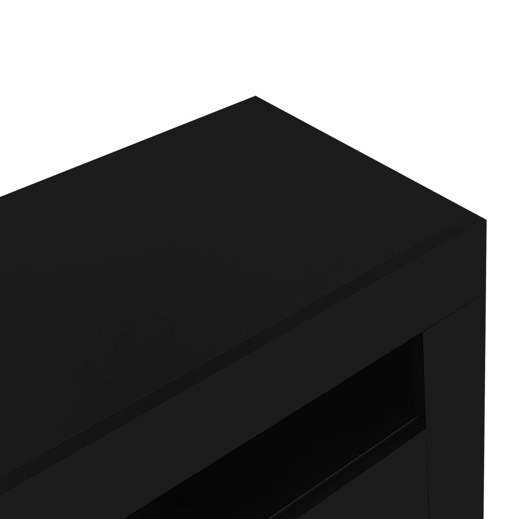 Mobile TV lucido nero 160¡Á35¡Á60 cm con 3 vani aperti, 2 ante, 2 cassetti e LED Bluetooth