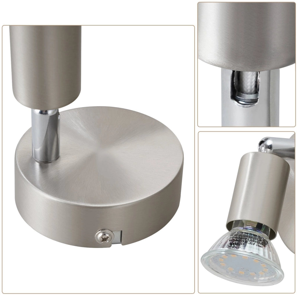 ZMH Faretto da soffitto decorativi 1 luce GU10 acciaio inox nichel rotazione 330° senza lampadina