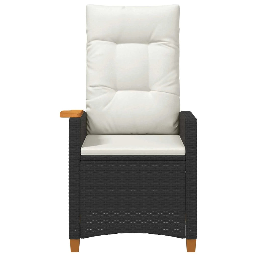 Poltrona reclinabile con tavolino 62 x 64 x 112 cm polyrattan