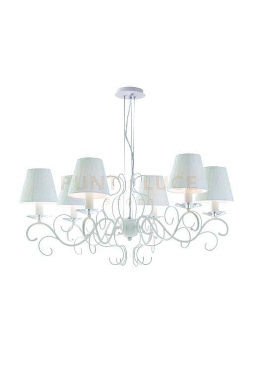 LAMPADARIO PERLA BIANCO K9 6XE14 82X120CM I-PERLA-6