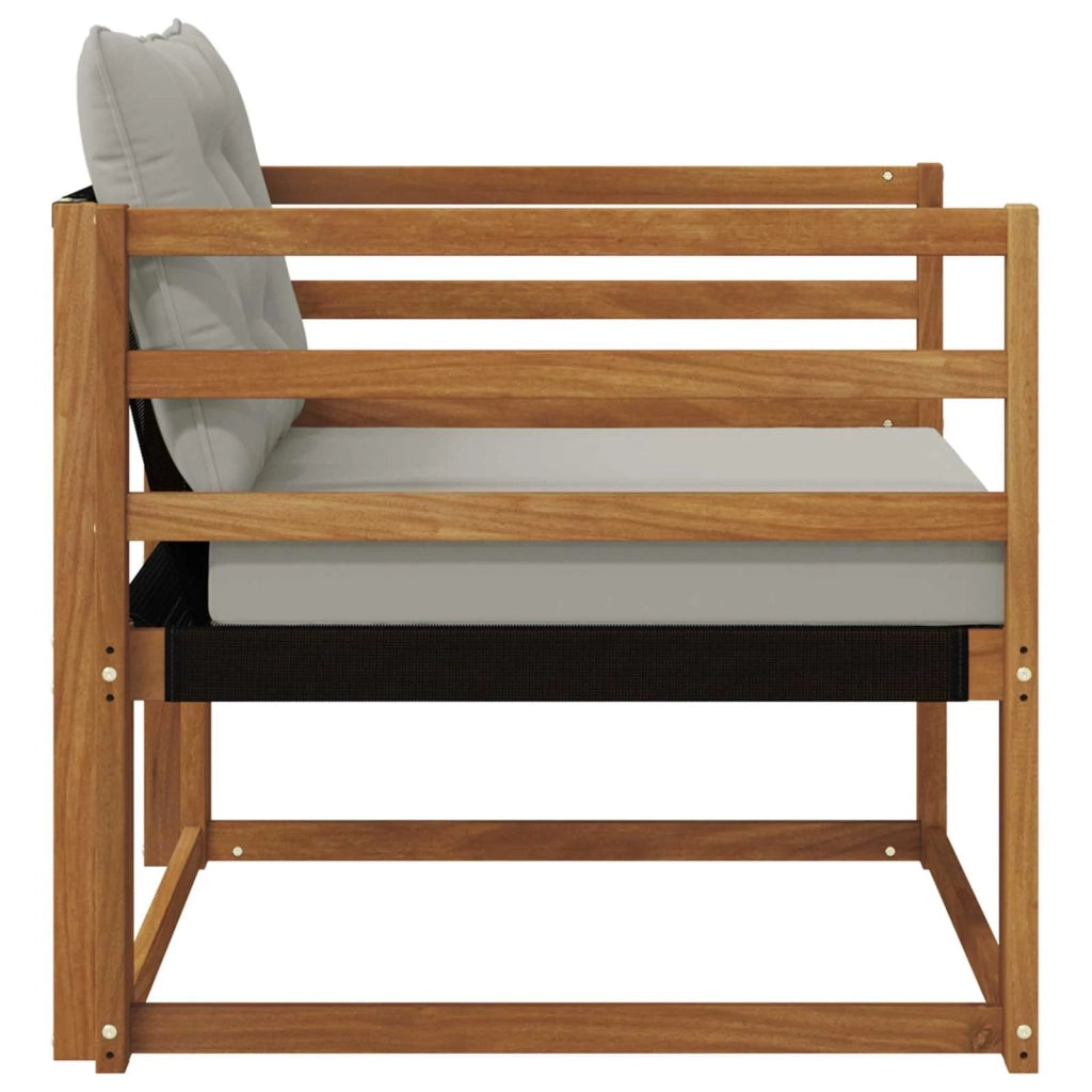 Set di divani da esterno-Sofa da giardino Legno di Acacia Massello e Textilene 585445