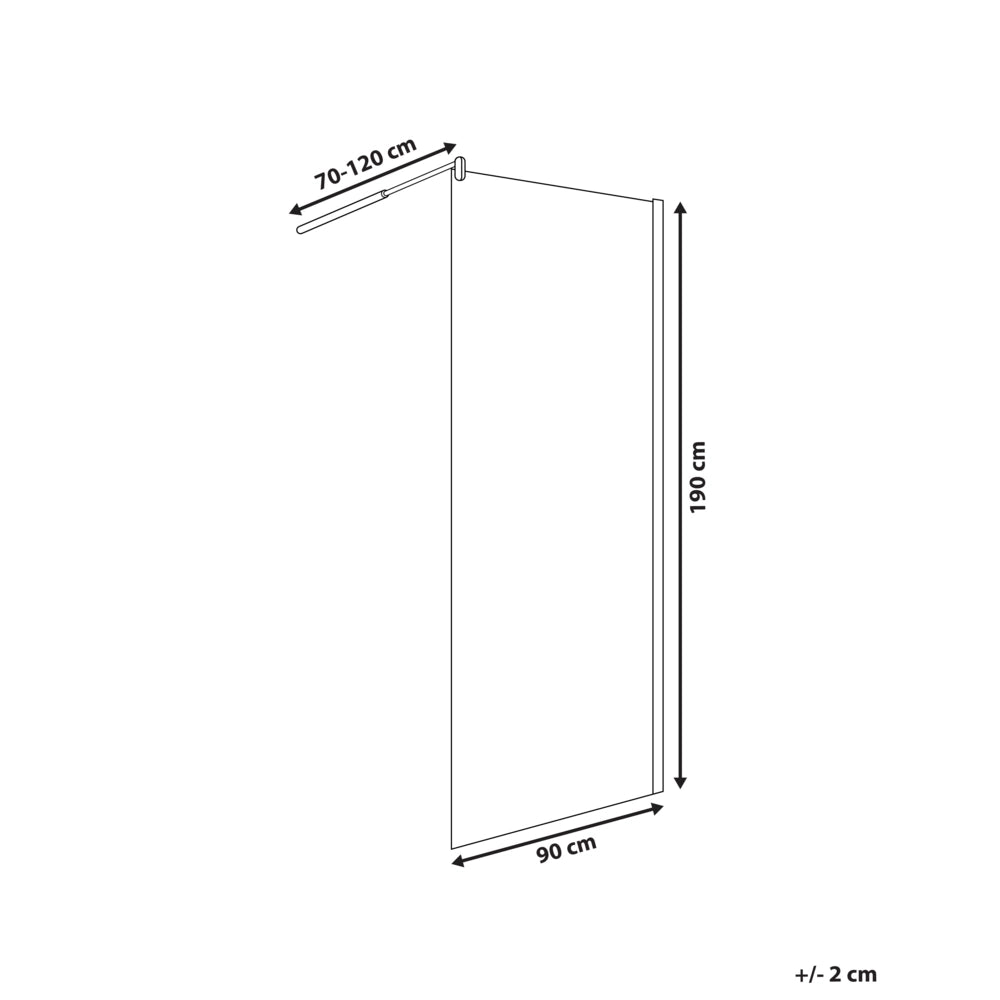 Schermo doccia in vetro temperato Box senza porte per bagno nero 90 x 190 design moderno