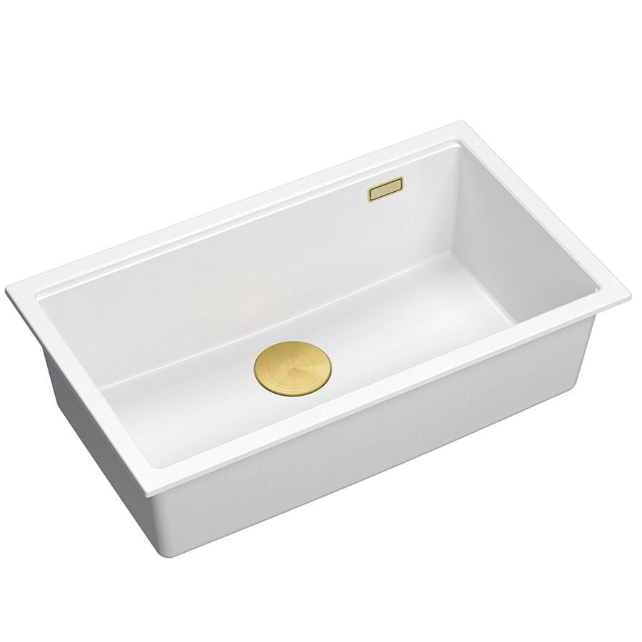 Lavello In Granito Logan 110 White Tappo oro