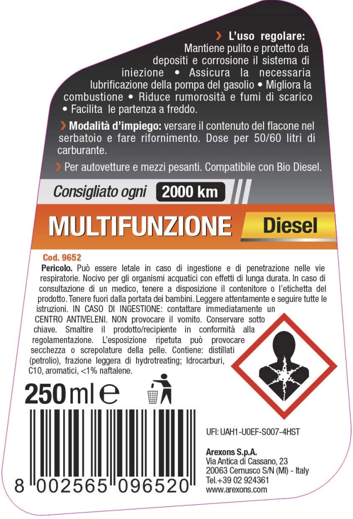 Additivo Multifunzione Arexons per Motori Diesel 250 ml