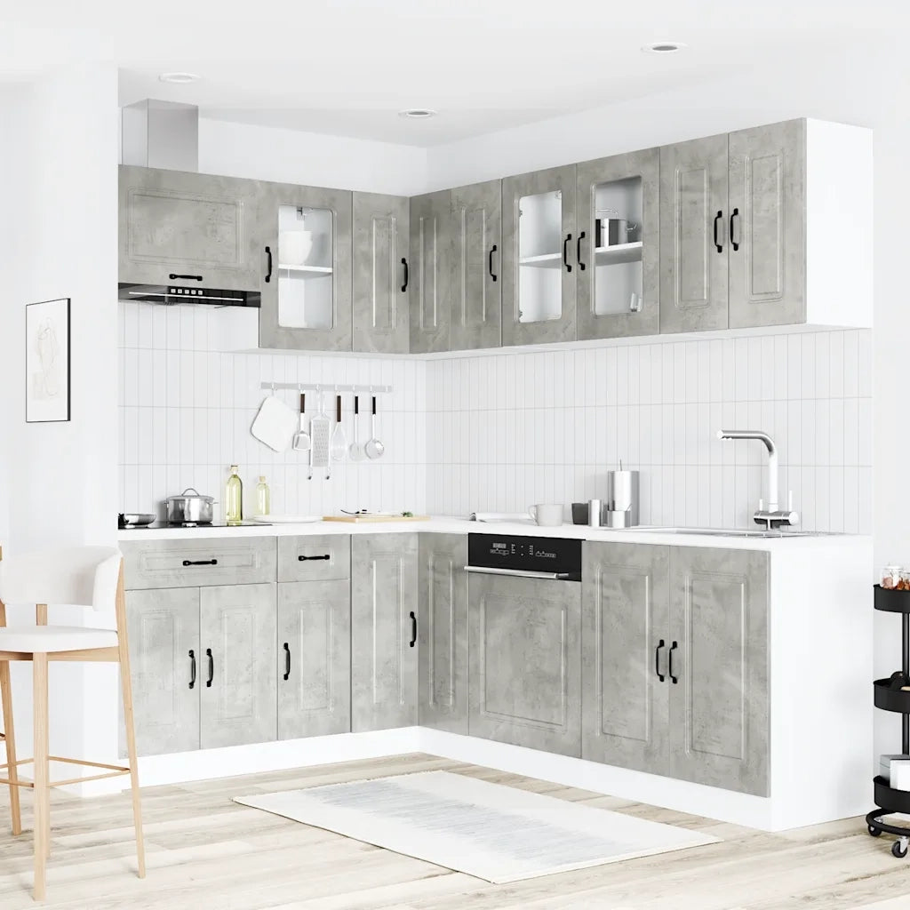 Set Mobili da Cucina 11 pz Kalmar Grigio Cemento in Truciolato 3314885