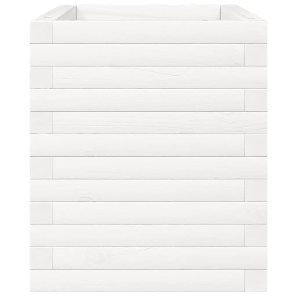 Fioriera da Giardino Bianca 70x40x45,5cm Legno Massello di Pino 847264
