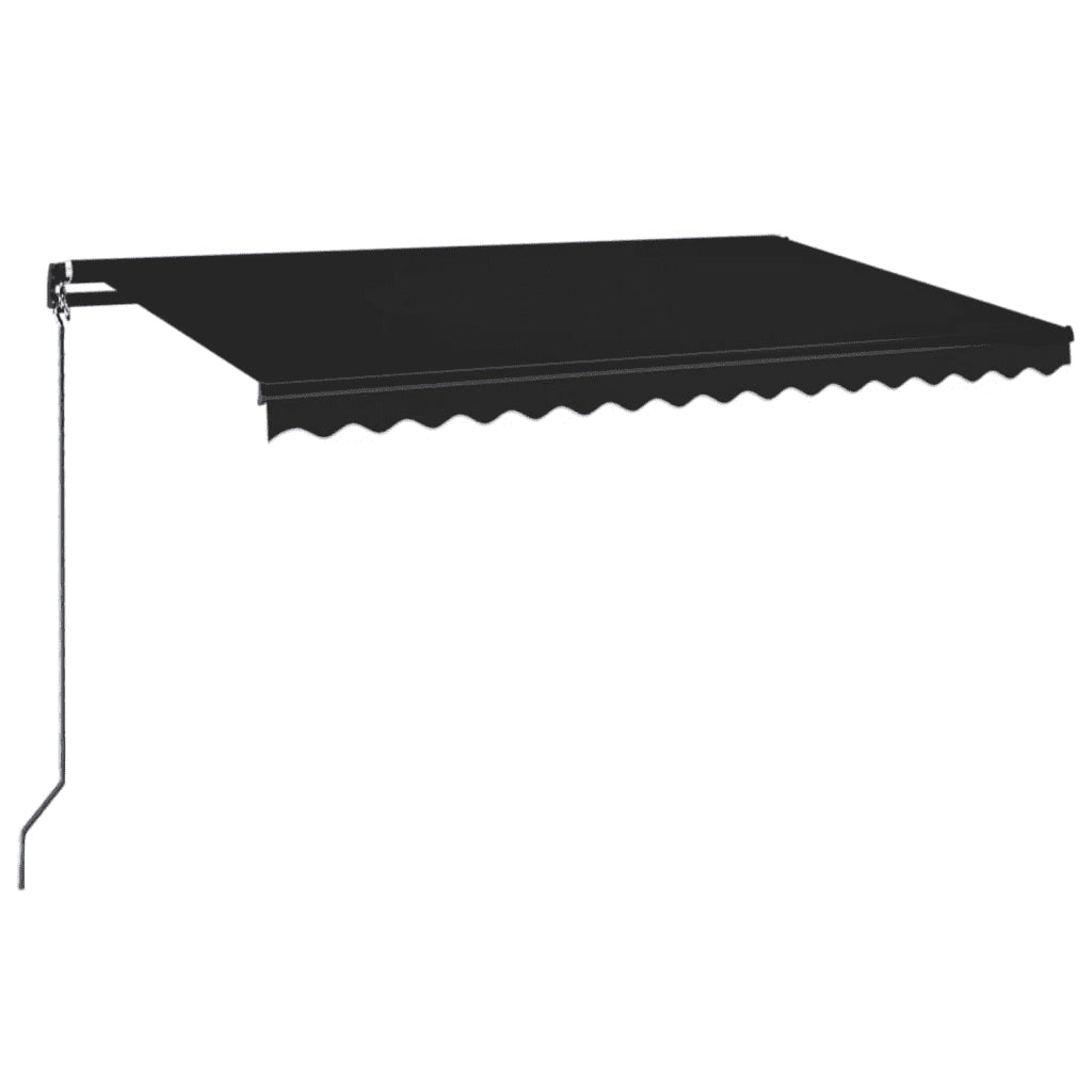 Tenda da Sole Retrattile Manuale LED 450x350 cm Antracite 3069204