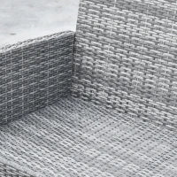 Set Mobili 4 Pezzi Divanetto 2 Poltrone Tavolino da Giardino Metallo, Rattan 108.5 x 61.5 x76.5 cm