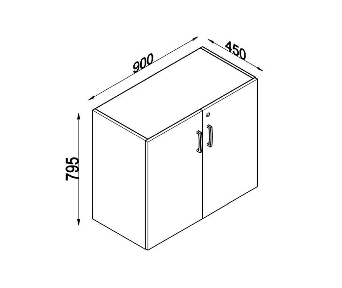 Armadio da Ufficio BOTTOM L 90 cm x P 45 cm x H 79,5 cm