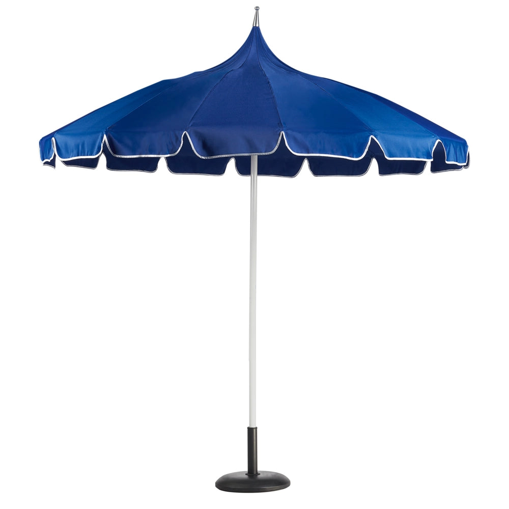 Ombrellone da giardino in tessuto poliestere blu con palo in alluminio bianco ⌀ 245 cm Elegante e moderno