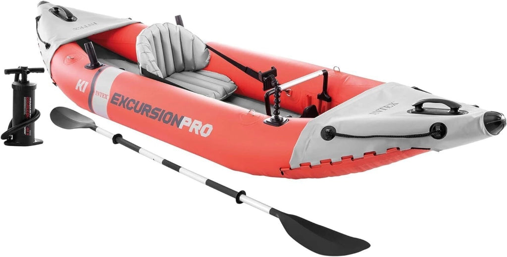 Intex 68303NP Excursion Pro K1 Kayak Gonfiabile 1 Posto 305x91x46 cm portata 100 Kg 2 Skeg Rimovibili colore Rosso