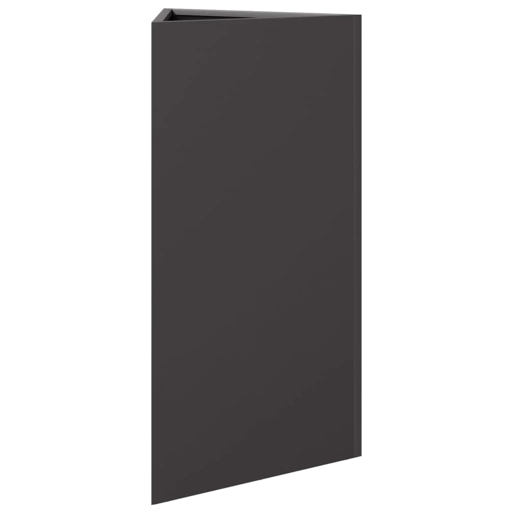 Fioriera rialzata per piante fiori giardino terrazze set da 2 triangolare 40 x 34,5 x 70 cm acciaio nero 02_0039100