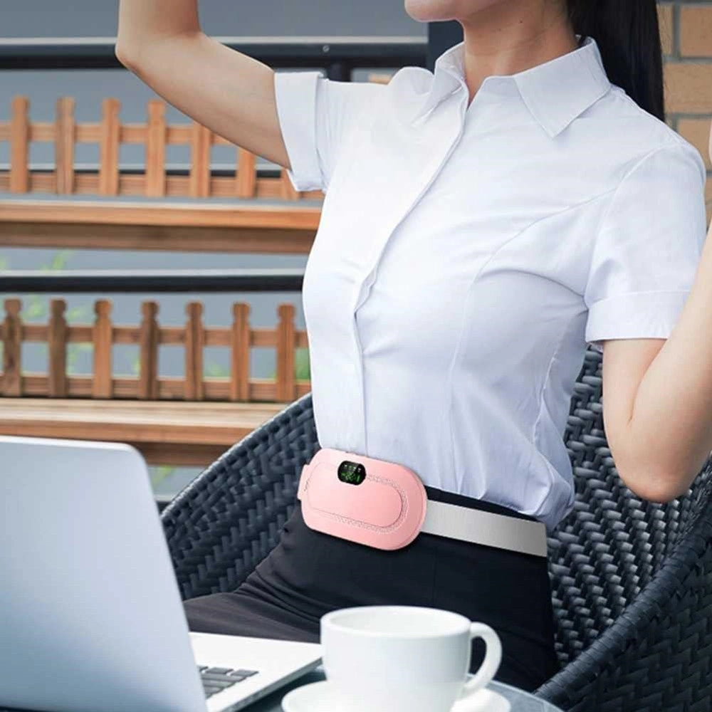 Trade Shop - Cintura Riscaldante Portatile A Batteria Usb 4 Modalità Massaggio Per Mestruazioni Sollievo -