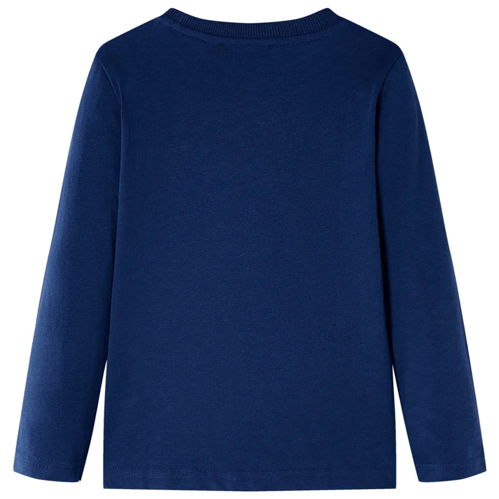 Maglietta da Bambino a Maniche Lunghe Blu Marino 128 13257