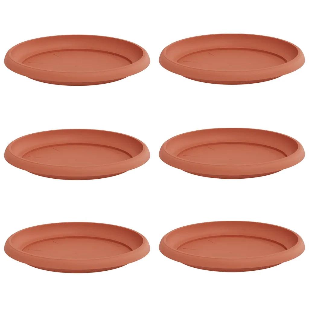 Vassoio Rotondo per Fiori 6 pcs Rosso Mattone Ø 21,5 x 2,5 cm