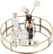 Piattaforma Parfum - Giallo - Rond - Metallo e Vetro - 24L x 5B x 24H cm
