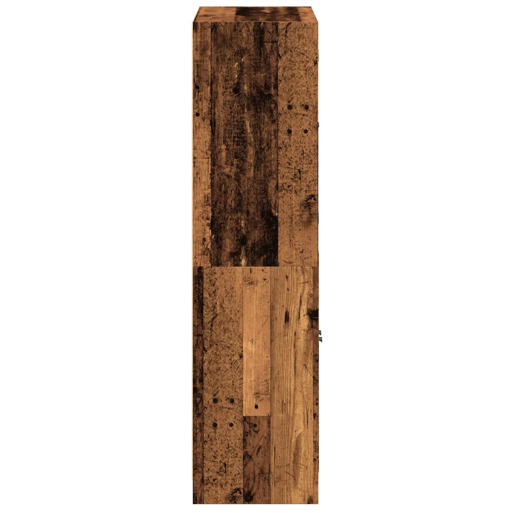 Credenza con Ante Legno Antico 68x37x142cm in Legno Multistrato