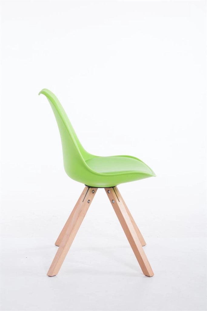 Sedia Toulouse in similpelle gambe quadrate verde,natura