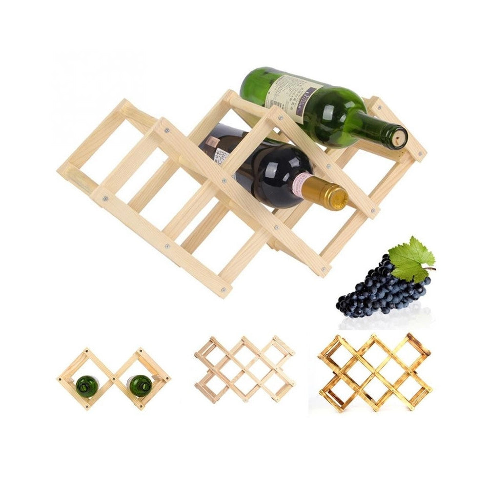 Trade Shop - Porta Bottiglie Di Vino 10 Posti Bottiglia Espositore Portabottiglie Cantinetta -