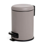 Pattumiera per bagno con pedale acciaio inox tortora e secchio interno con manico