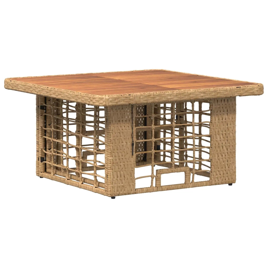 Set da Pranzo per Giardino con cuscino 3 pcs Naturale e Bianco 42026759