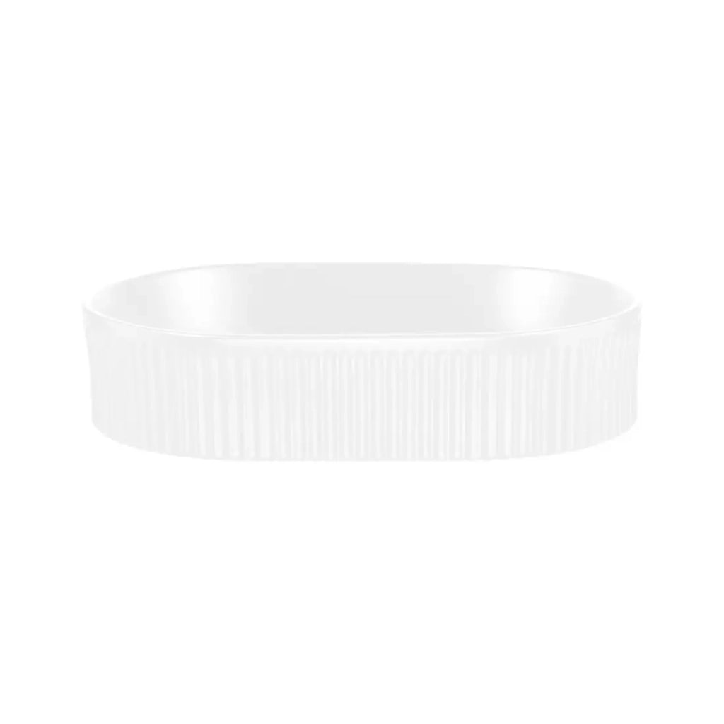 Lavabo da appoggio ovale 48x33 cm in ceramica bianca lucida