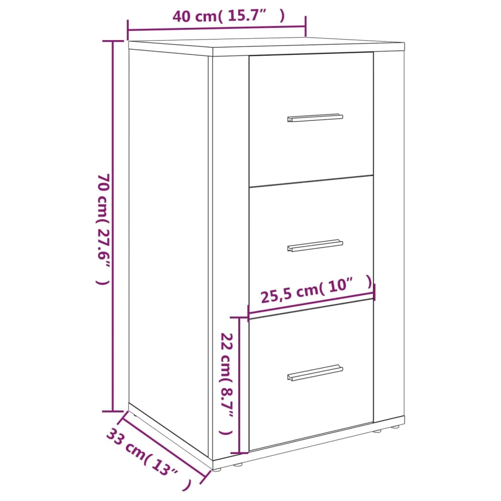 Buffet credenza cassettiera armadio mobile contenitore organizer per cucina soggiorno salotto 40 x 33 x 70 cm legno ingegnerizzato marrone 02_0031246