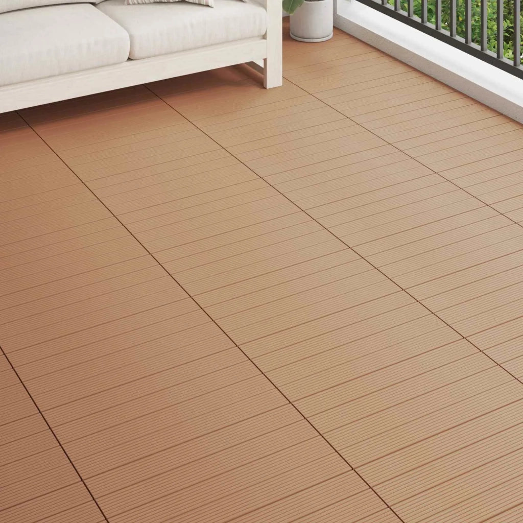 Piastrella per Decking 6 pz Marrone 60 x 30 cm WPC CFW8845216
