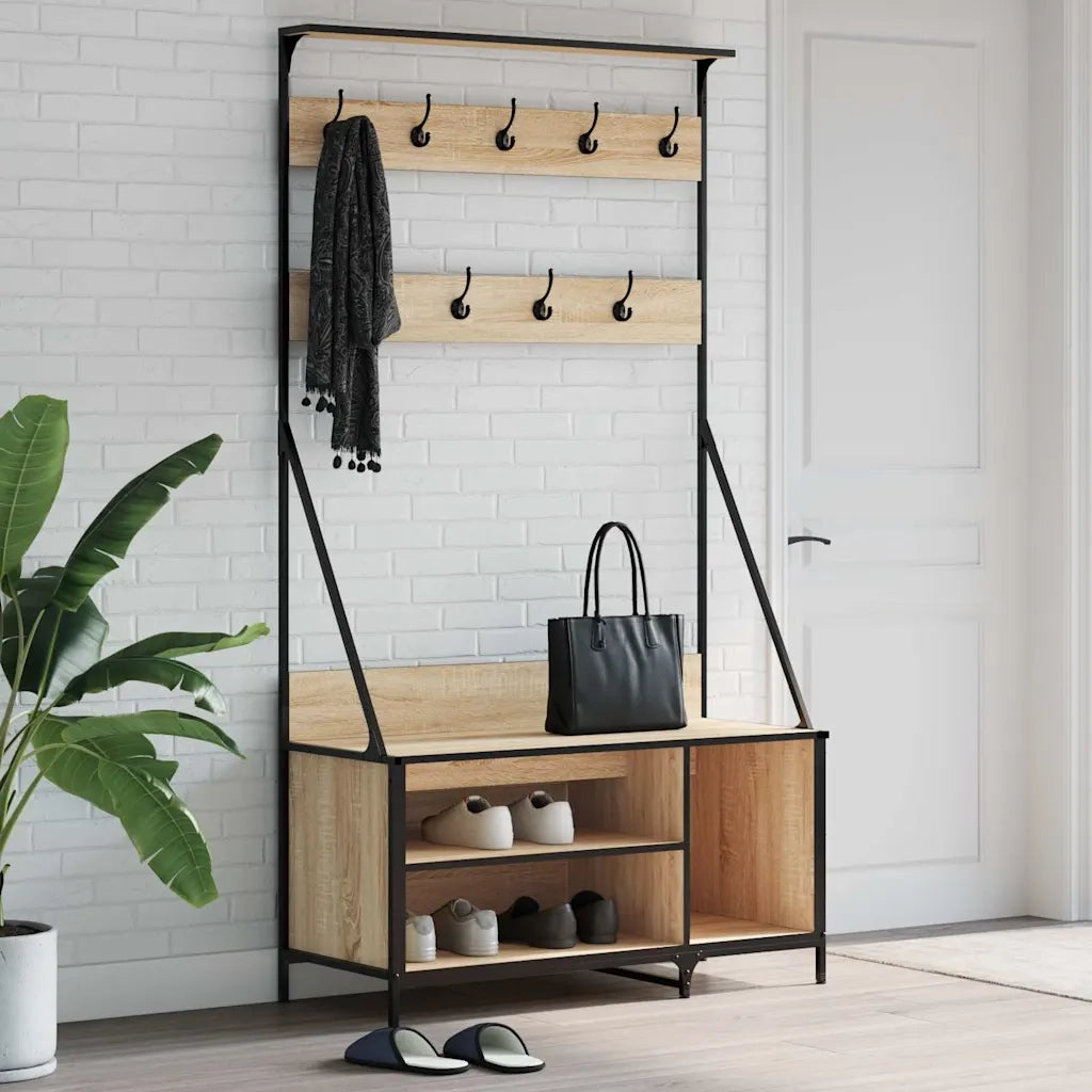 Appendiabiti con Porta Scarpe Rovere Sonoma 100x41x184 cmcod mxl 108370