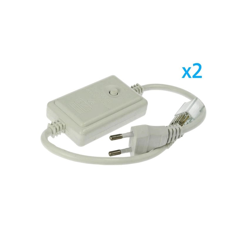 2 PZ Spine Alimentatore Trasformatore 4 Pin Passo 9mm per Bobina LED RGB 220V con Interruttore e Controller 8 Programmi