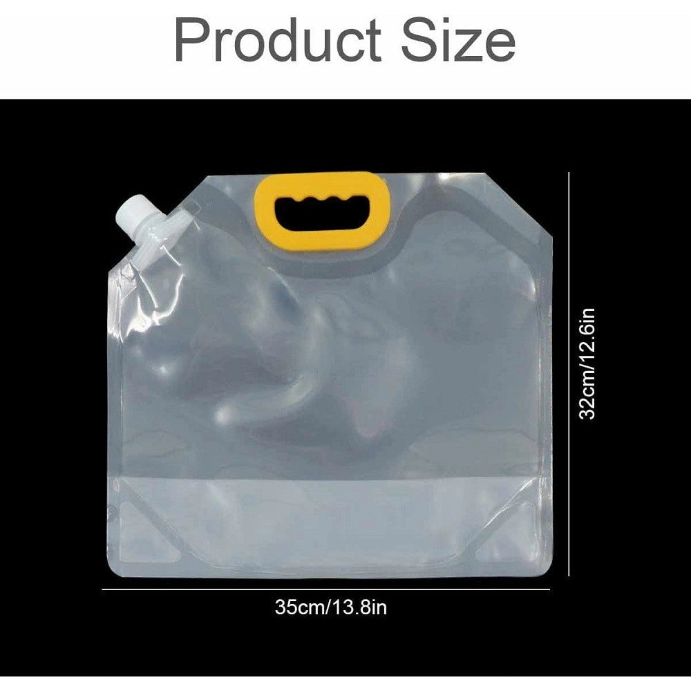 Trade Shop - Set 2 Pz Taniche Pieghevoli Portatili Acqua Potabile 5l Borsa Contenitori Viaggi -